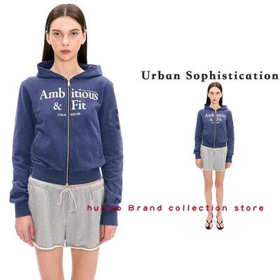 煳椒  Urban Sophistication 金智妮同款复古字母连帽运动衫