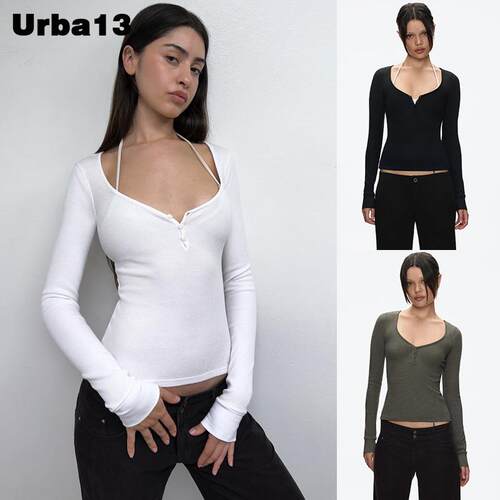 Urba13买手店现货正品Tank Air针织衫华夫格纹深v亨利衫打底上衣