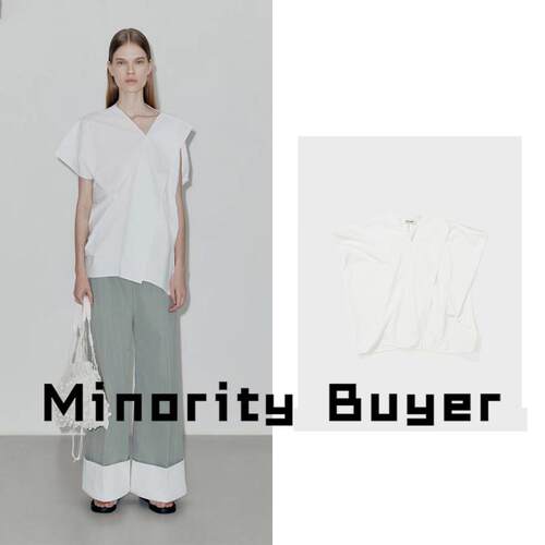 Minority买手店 LOW CLASSIC 22夏新款休闲百搭不对称白色衬衫