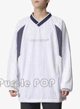 POP买手店Martine rose 23秋冬款黑白V领字母冰球服长袖厚棉T