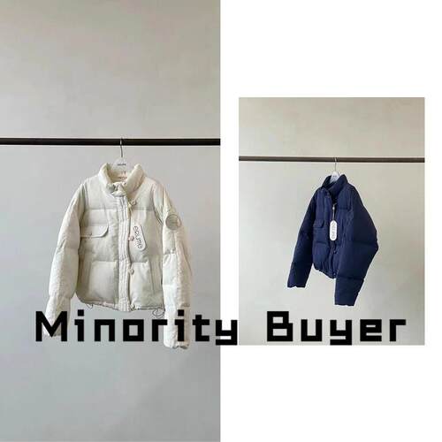 现货 买手店 Erume 宽松休闲短款立领纯色单排扣抽绳鹅绒羽绒衣