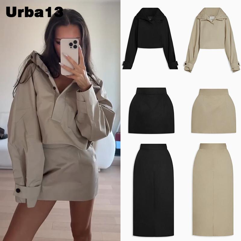 Urba13买手店正品KHY X HYDRA风衣Kylie同款连帽外套半身裙套装图片