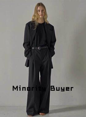 现货 买手店 FACADE PATTERN 宽松羊毛混纺西装直筒阔腿长裤套装