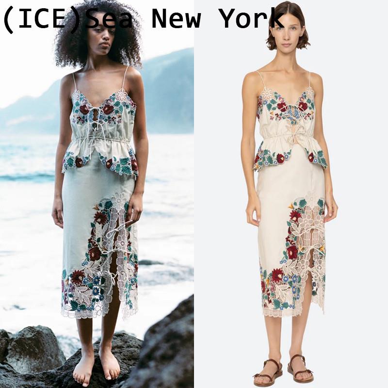 ice买手店正品Sea New York套装25新款蕾丝花朵刺绣吊带半身裙女图片