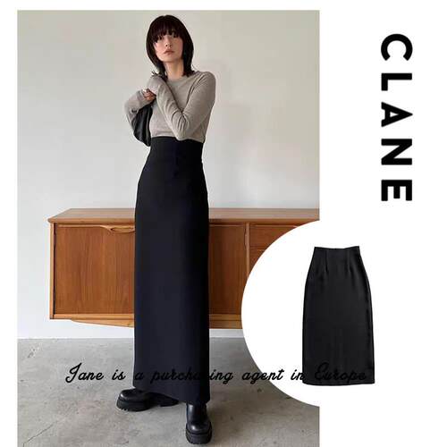 国现 日本直邮 CLANE 松本惠奈复古通勤高腰包臀后开叉休闲半身裙