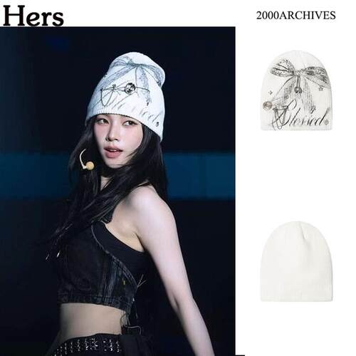 正品2000ARCHIVES 韩国金玟庭同款可拆卸别针针织冷帽女