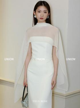 Lvenda买手店 THUG ROSE 25春夏 白色真丝抹胸上衣+长裙 王子文