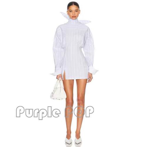 POP买手店 Helsa 新款百搭修身气质收腰显瘦智性条纹洋装