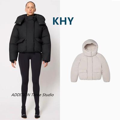 折扣 KHY 24冬季新款Kylie同款立领连帽拉链加厚保暖棉服马甲外套