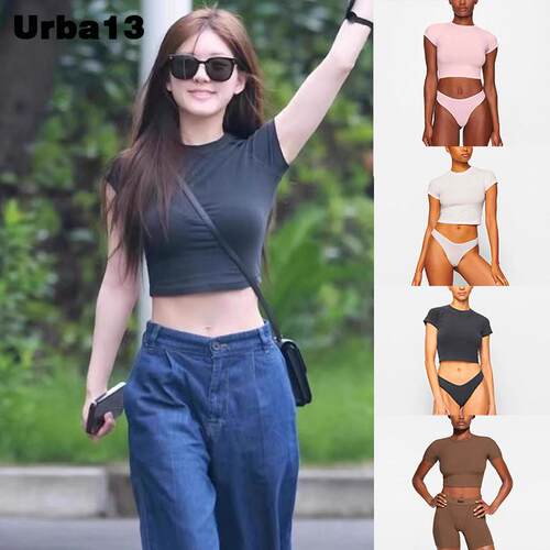 Urba13买手店正品现货SKIMS COTTON JERSEY短袖赵露思同款短上衣