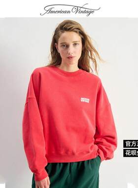 怪品味 American Vintage 张柏芝同款宽松圆领百搭字母卫衣