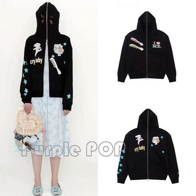 POP买手店 Ashley williams卡通风印花拉炼通勤风连帽运动衫女