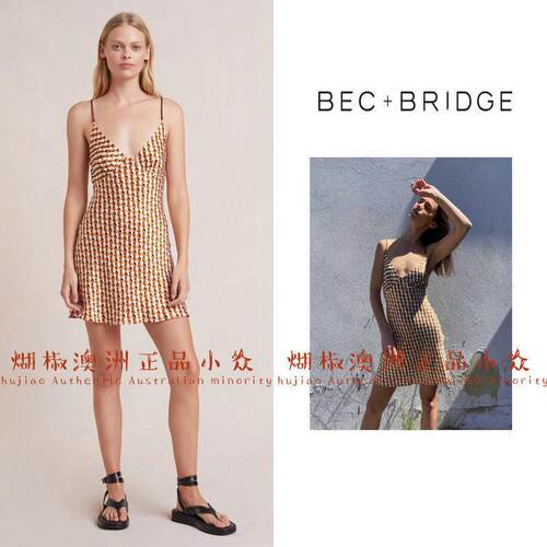 煳椒 澳洲 bec bridge CASABLANCA真丝V领性感超短迷你洋装