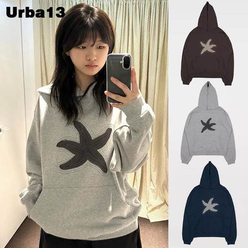 Urba13买手店正品现货THE CLODEST MOMENT卫衣海星布贴连帽衫上衣