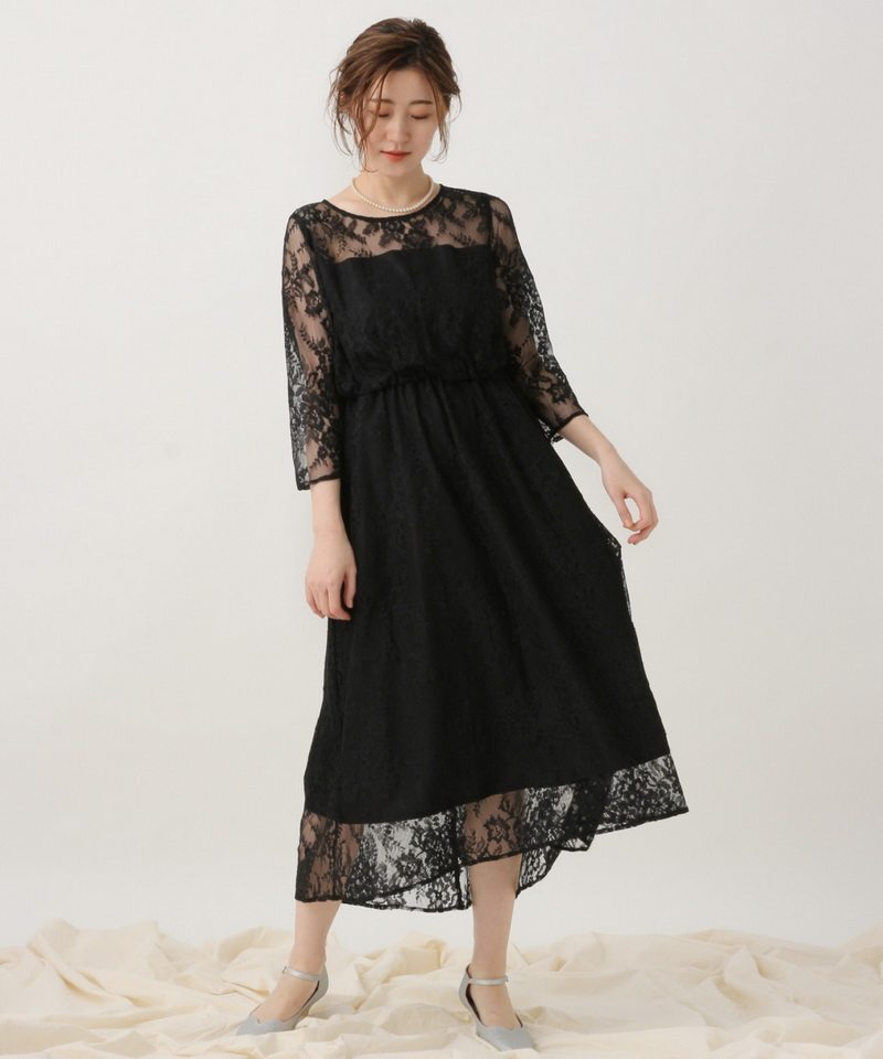 ap家 美貌矜贵 小礼服款式柔美精致蕾丝连衣裙