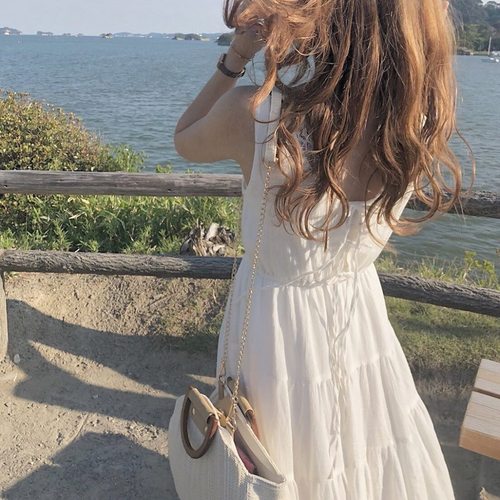 蝴蝶结层次拼接连衣裙