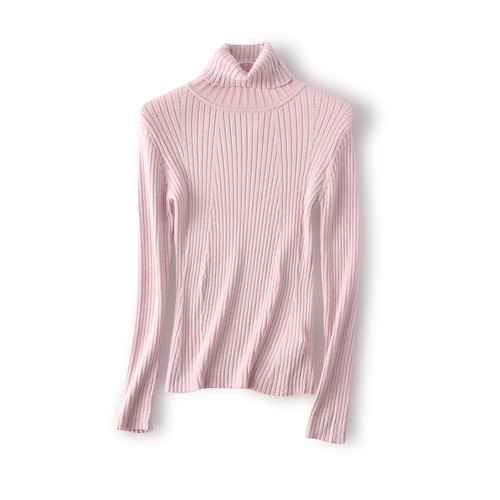 人手两件 至亲的贴身舒适感 亮丝柔软不扎立体坑条高领针织打底衫