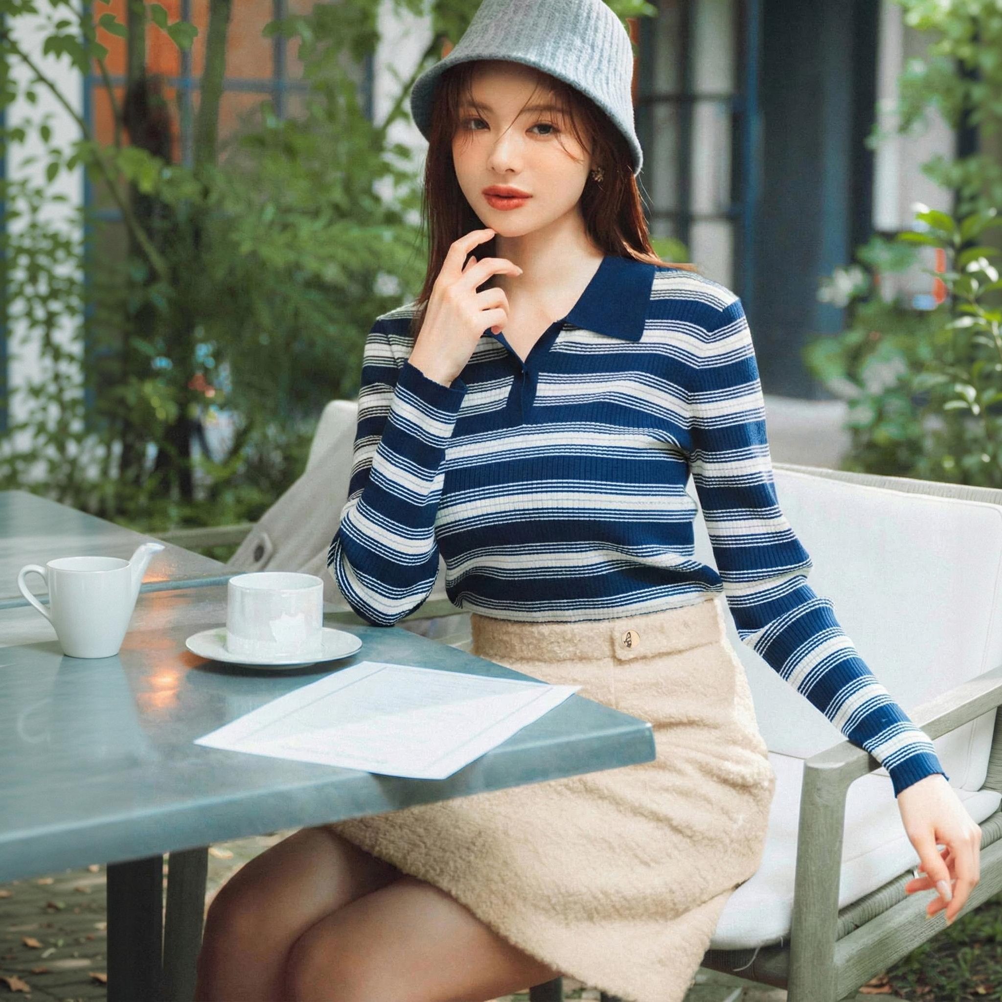 一秒大长腿 PBD明星合作款 客供柔软保暖拉绒高腰金扣迷你半身裙