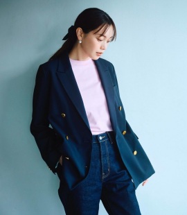 气质通勤显瘦金扣戗驳领羊毛西装 Cl@ssy杂志款 型封神 版 外套