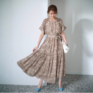 2.4w+组Q 优雅延续 曼妙姿态 客供琎口提花海军领系带收腰连衣裙