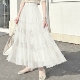 优雅氛围感 F家bao款 宽边蕾丝拼接蛋糕大摆半身裙 仙女飘飘 法式