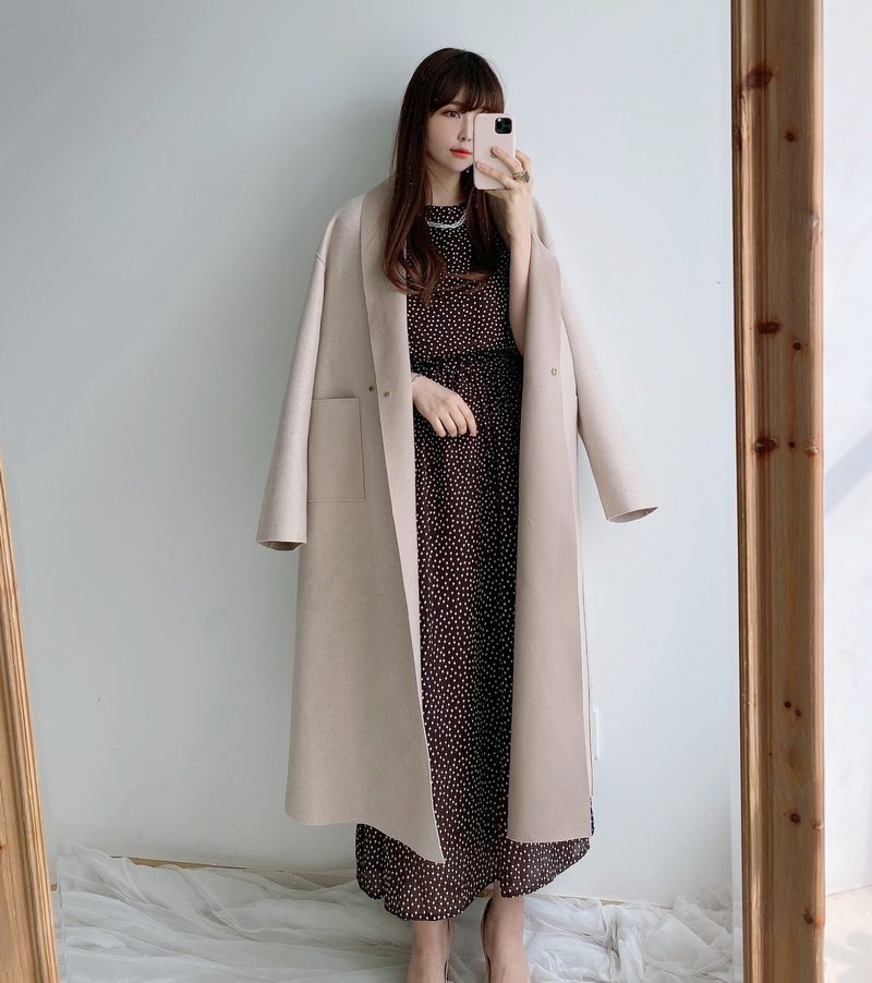 2.6W+G端系 21春 客供韩国进口压缩梅尔顿佯毛 青果领双口袋外套