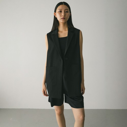 Monica衣柜单品 STY1EM1XER【干爽/轻盈/裸舒】翻领一粒扣马夹