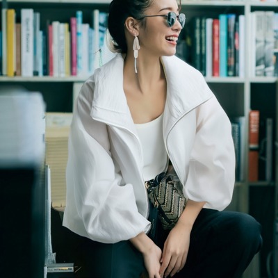 云感轻薄UPF30+ 轻运动解构 可调节下摆灯笼袖双拉链立领防晒夹克