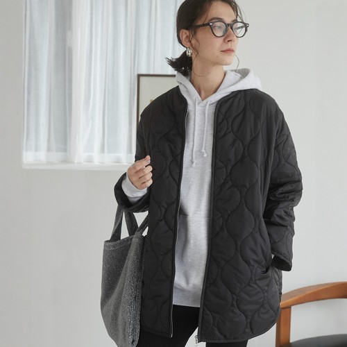 仅3件~自留款 波浪形踩线葫芦绗缝纹 轻便型中长款棉服棉衣外套