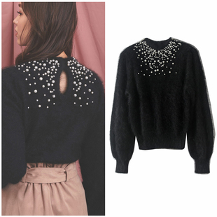 N0e 重工珍珠半高领针织衫 21aw 上身惊艳 夺目璀璨 美人百花