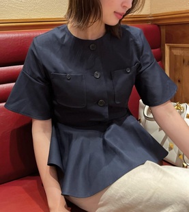 稀罕高端 又A又飒的高智风 !洋气百搭喇叭袖收腰荷叶摆衬衫上衣