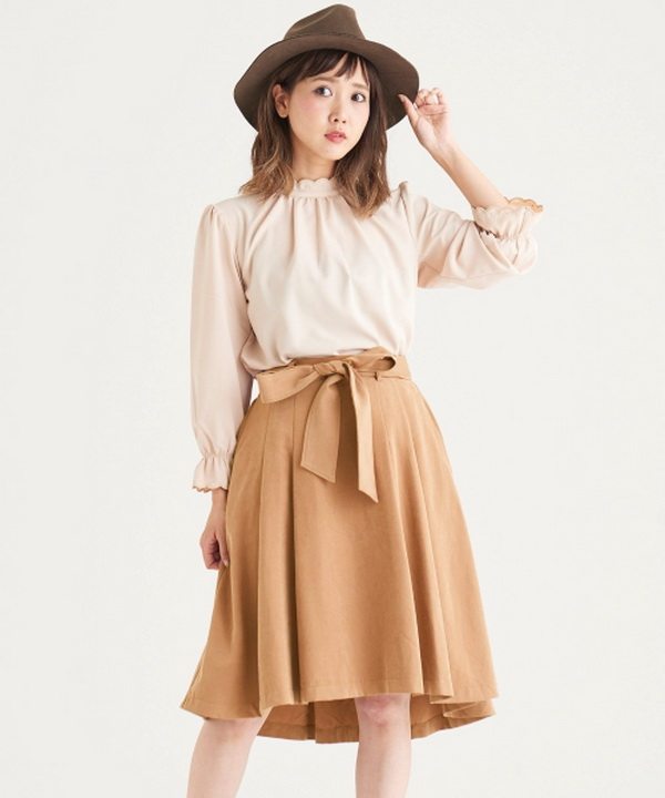 M+ 甜美蝴蝶结系带  腰部打褶 复古高腰伞裙半身裙在类目 女装/女士精品, 半身裙中 - 来自Buy2taobao.com提供专业的淘宝代购服务