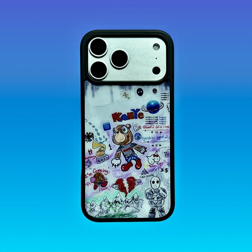 sideline原创kanye west逃学熊iPhone17promax手机壳侃爷专辑封面保护壳bully全包pc硬壳ip16情侣壳