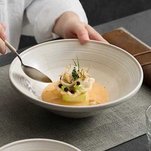 陶瓷面碗家用饭碗复古斗笠碗餐具汤碗日式拉面碗面馆专用小碗