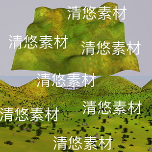 c4d obj格式 地形地面山丘草原地貌模型文件 非实物D488 fbx