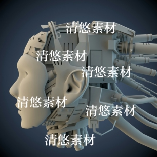 c4d obj格式 科幻机械女性头部模型文件 非实物A645 fbx