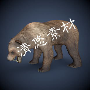 c4d棕熊模型野生动物狗熊黑瞎子骨骼绑定fbx格式 非实物720 带动画