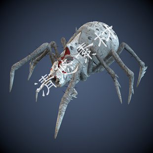 游戏怪物蜘蛛怪模型节肢爬行动物骨骼绑定带动作 A43 fbx格式 c4d