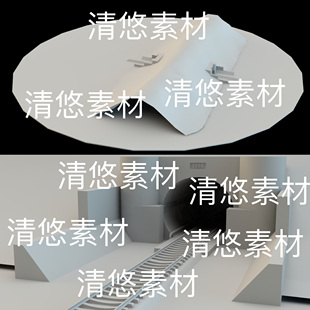 山洞铁路隧道建筑场景文件 非实物B598 3ds格式 obj c4d fbx