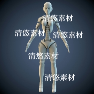 maya fbx obj科幻仿人女性机器人物文件模型 非实物A753 c4d