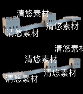 3ds格式 c4d fbx obj 非实物B638 古风古代城墙围墙烽火台文件