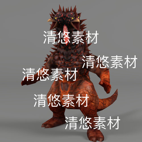 奥特曼怪兽魔格庞顿c4d fbx 格式骨骼绑定低模文件 非实物B987