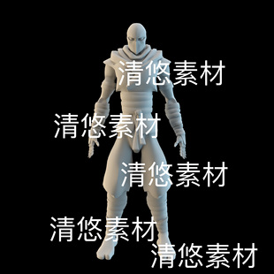 c4d obj格式 日本卡通蒙面忍者刺客人物模型文件 非实物D525 fbx