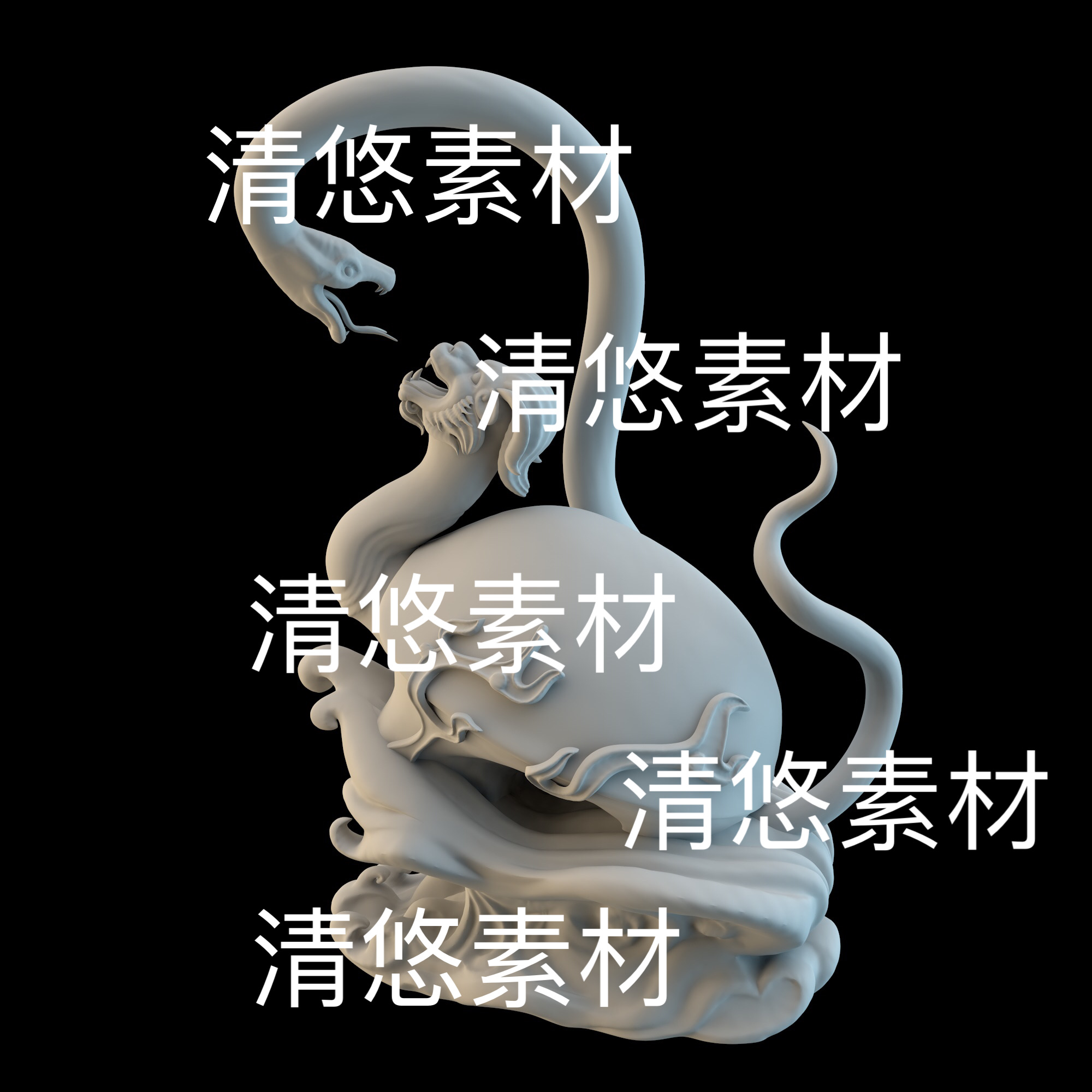 c4d fbx obj格式四大神兽之一龙龟玄武模型文件 非实物D898