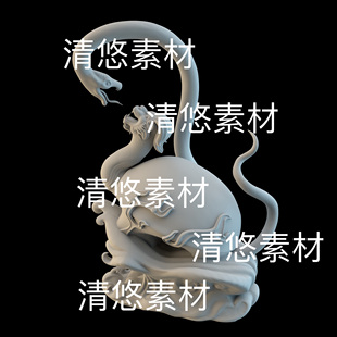 c4d obj格式 四大神兽之一龙龟玄武模型文件 非实物D898 fbx