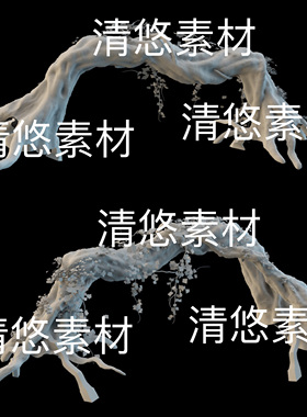 3dmax c4d fbx obj 3ds格式古风植物树门场景装饰文件 非实物B552