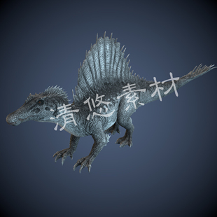 A45 恐龙模型动物骨骼绑定带动作设计参考 棘龙棘背龙c4d fbx格式