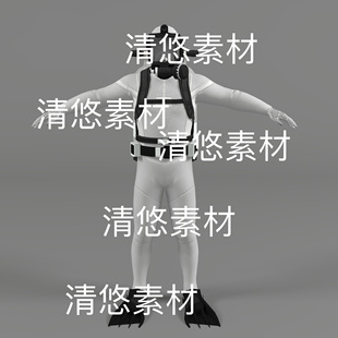 潜水员人物骨骼绑定带游泳动作潜水服文件 非实物D427 fbx格式 c4d