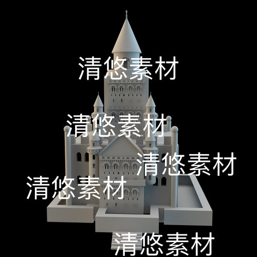 3dmax c4d fbx obj格式欧式卡通城堡建筑文件 非实物B892