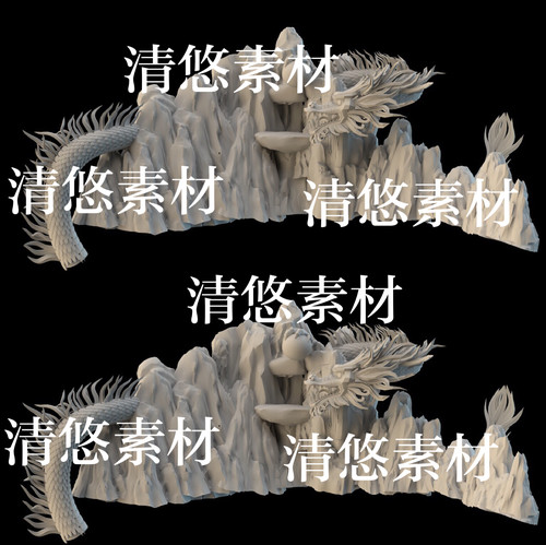 3dmax c4d fbx obj格式山石石山龙头场景文件 非实物B210
